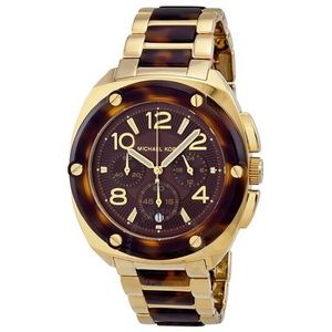 Michael Kors Tribeca Tortoise and Gold Watch